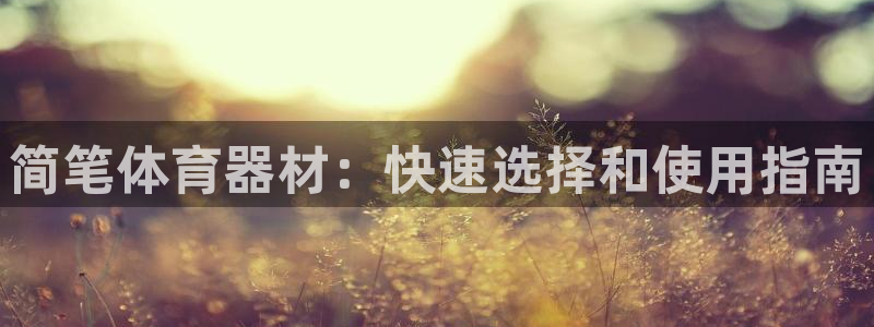 尊龙百度百科：简笔体育器材：快速选择和使用指南